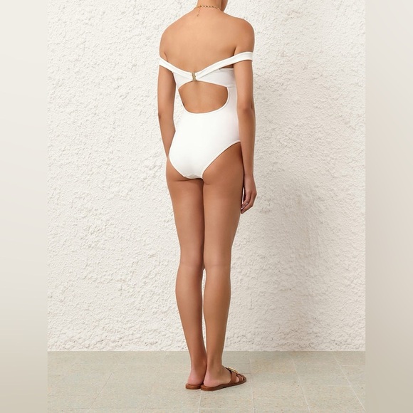 Zimmermann Lexi Ivory Off Shoulder One Piece Size 2 AU / 6 US - Picture 7 of 12